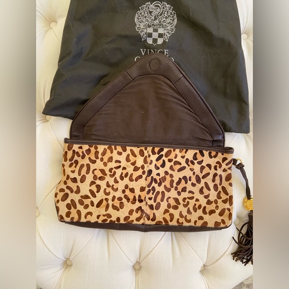 Vince Camuto Leopard Pony Hair & Leather clutch - Picture 6 of 8